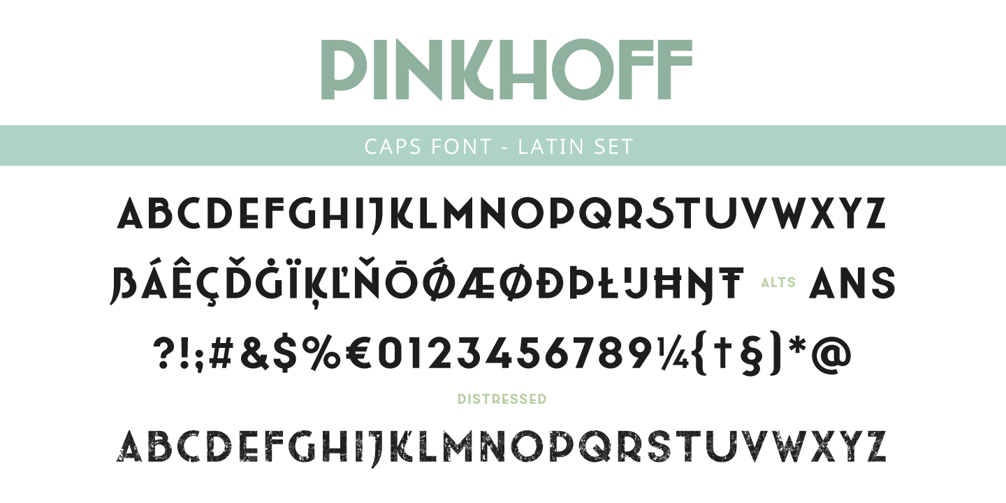 Пример шрифта Pinkhoff Caps Bold Distressed